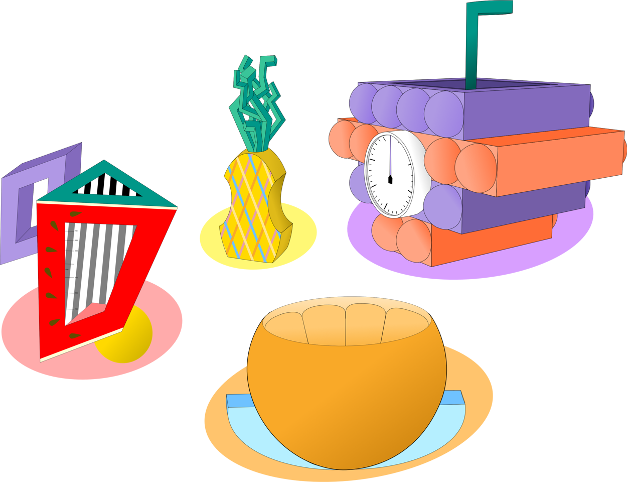 Images of a Camille Walala-inspired baking set, designed by Aima Kazmi