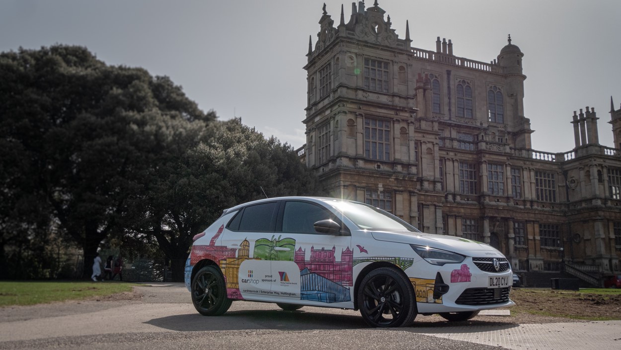 YCA 2020 winner Kate Sharp was commissioned by CarShop to create this special Nottingham car wrap